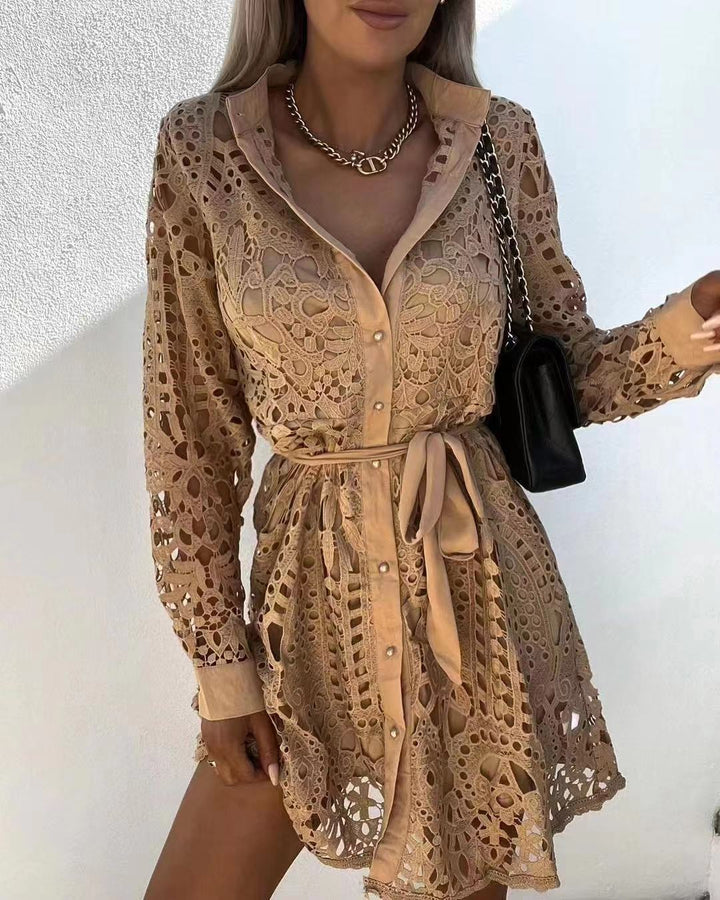 Fashion Temperament Lace Mini Lace Dress