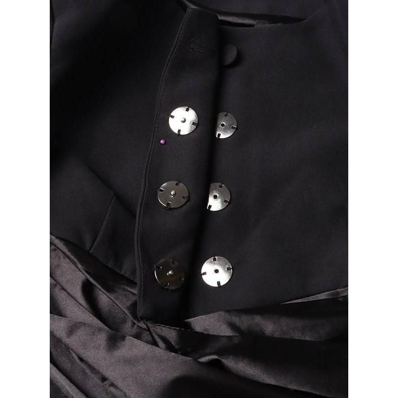 Elegant Slimming Spliced Button Coat
