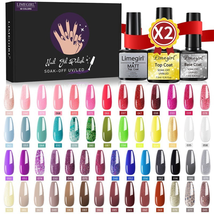 60 Colors Nail Art Functional Adhesive Set Removable