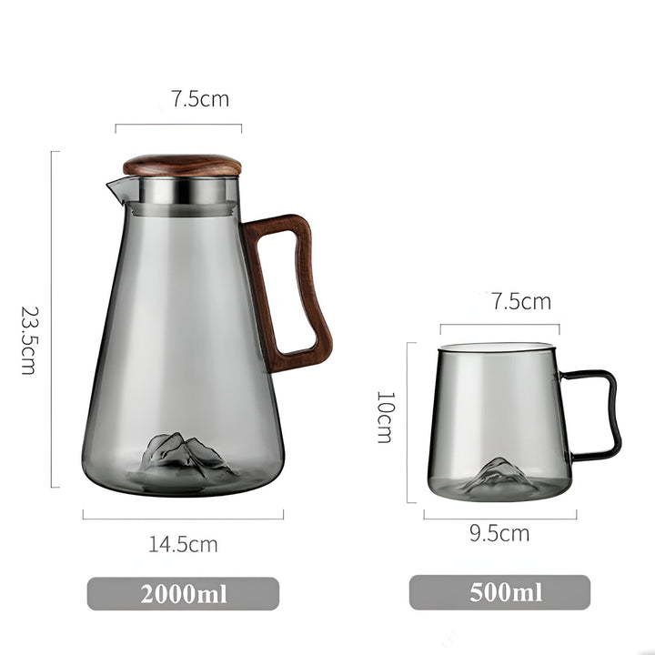 Creative Heat-Resistant Glass Cup Set with Kettle