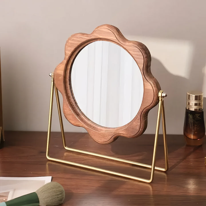 Elegant Rotatable Desktop Makeup Mirror – Neoclassical Design