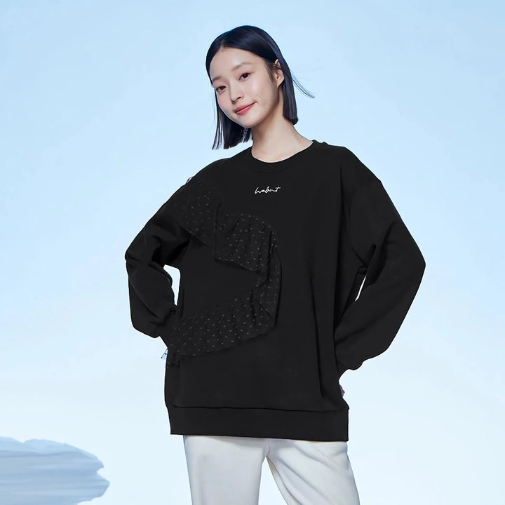 Mid-Length Loose Fleece Sweatshirt for Women