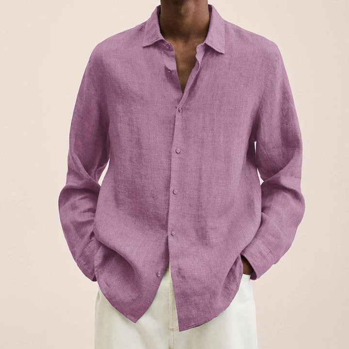 Long Sleeve Lapel Shirt Men's Loose Button Cardigan Sshirt Top Mens Clothing