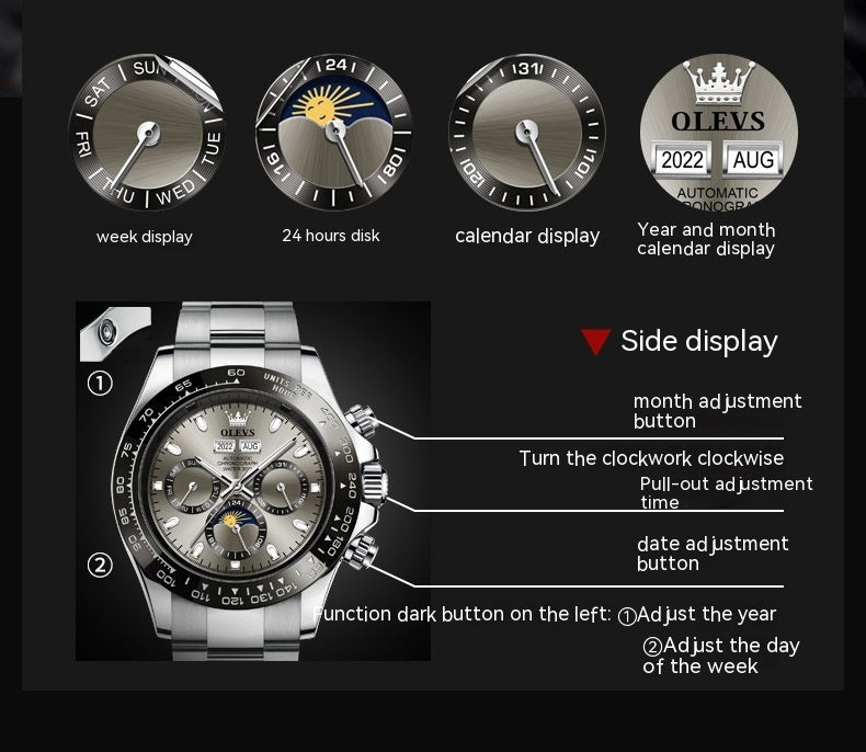 Mechanical Automatic Multifunctional Men's Watch