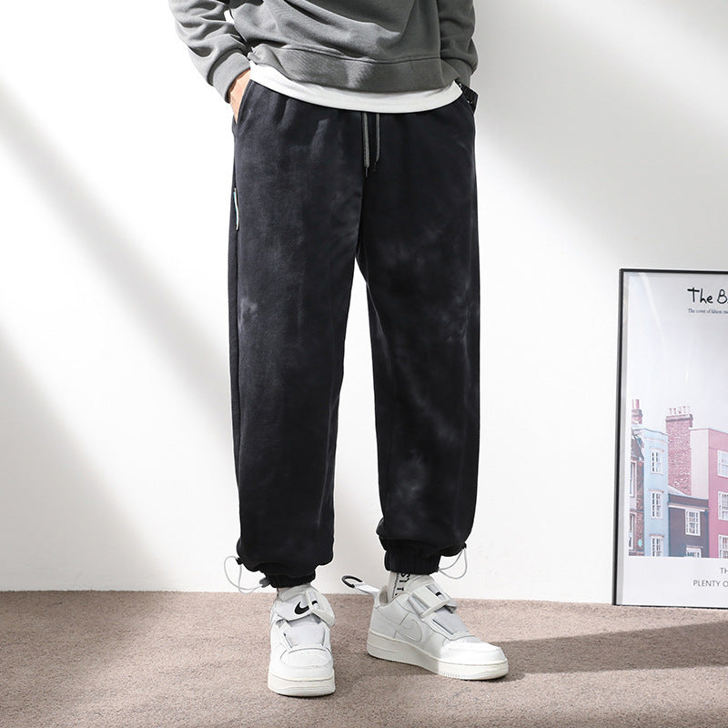 Elastic Waist Drawstring Ankle-tied Sweatpants Men