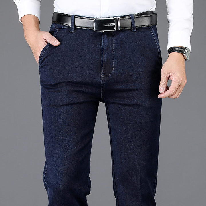 Stretch Casual Men's Trousers Straight High Waist Jeans