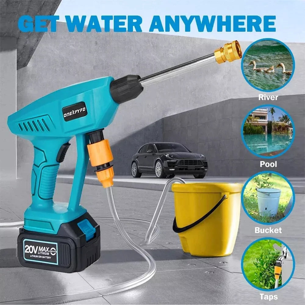 Portable High-Pressure Car Wash Gun with Rechargeable Battery Option