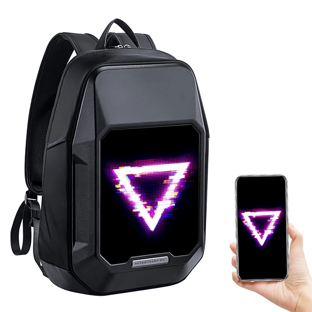 LED Pixel Display Sling Backpack for Motorcycle Riders and Creative Expression