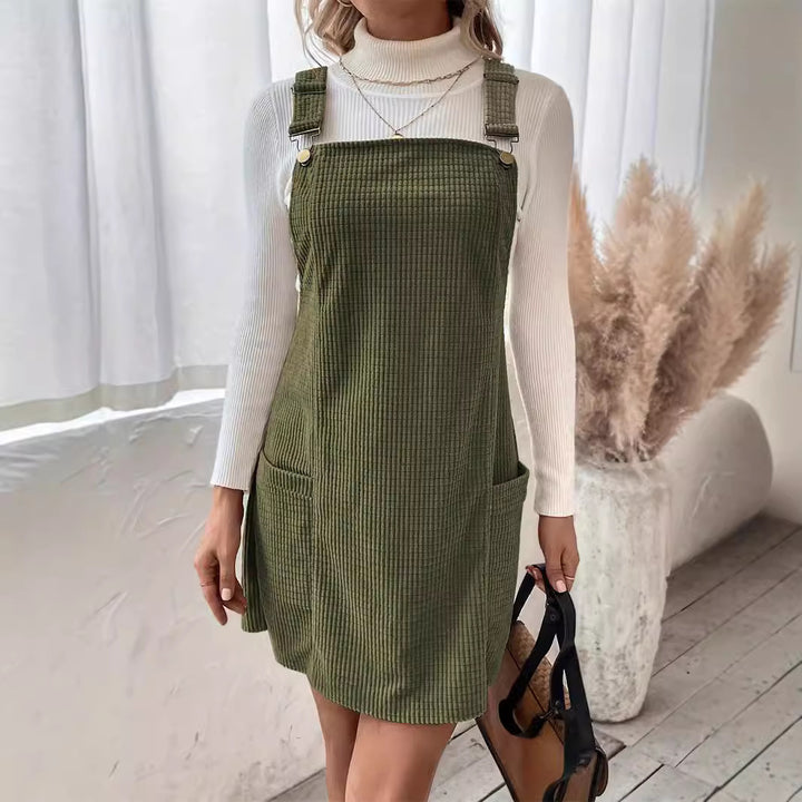 Women's Knitted Solid Color Suspender Skirt