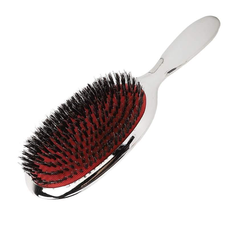 Luxury Silver Boar Bristle Paddle Hair Brush