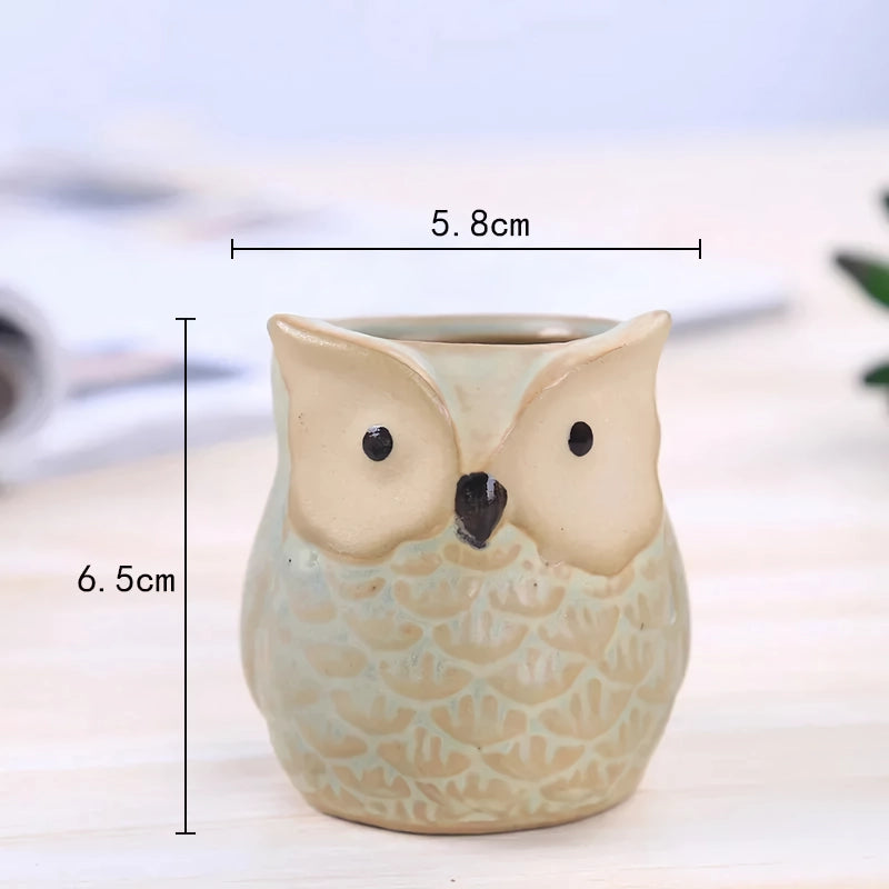 Mini Owl Ceramic Plant Planter