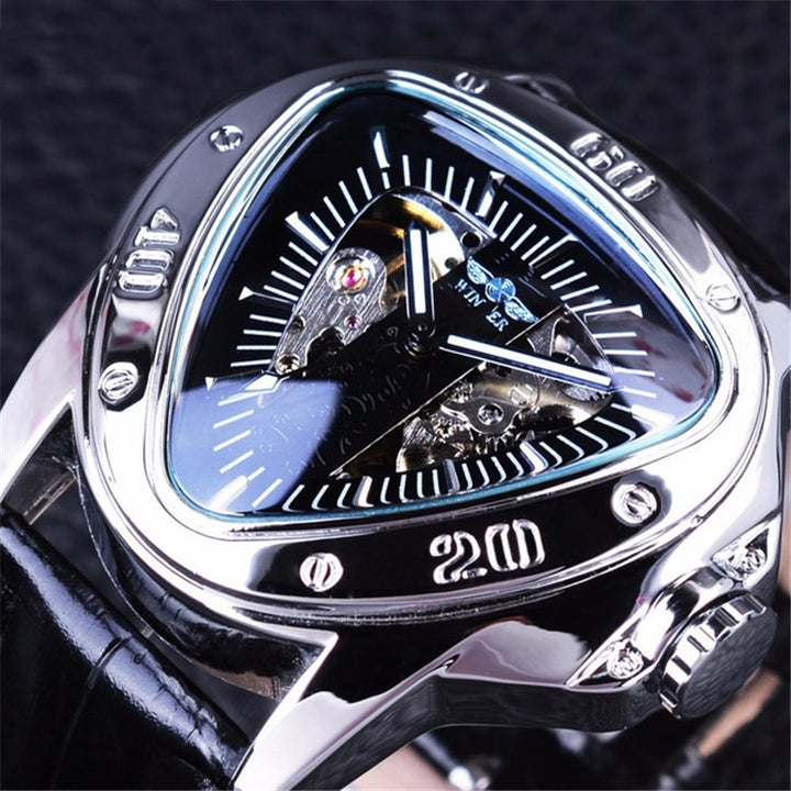 Men's Fashion Casual Hollow Triangle Large Dial Automatic Mechanical Watch