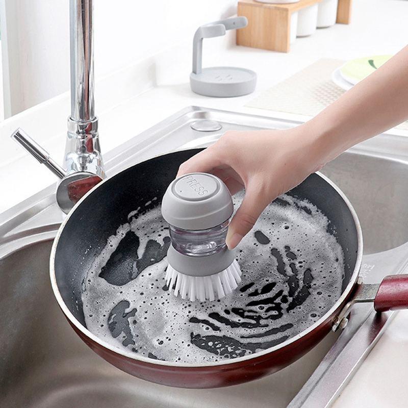 Automatic Soap Dispensing Dishwashing Brush with Holder