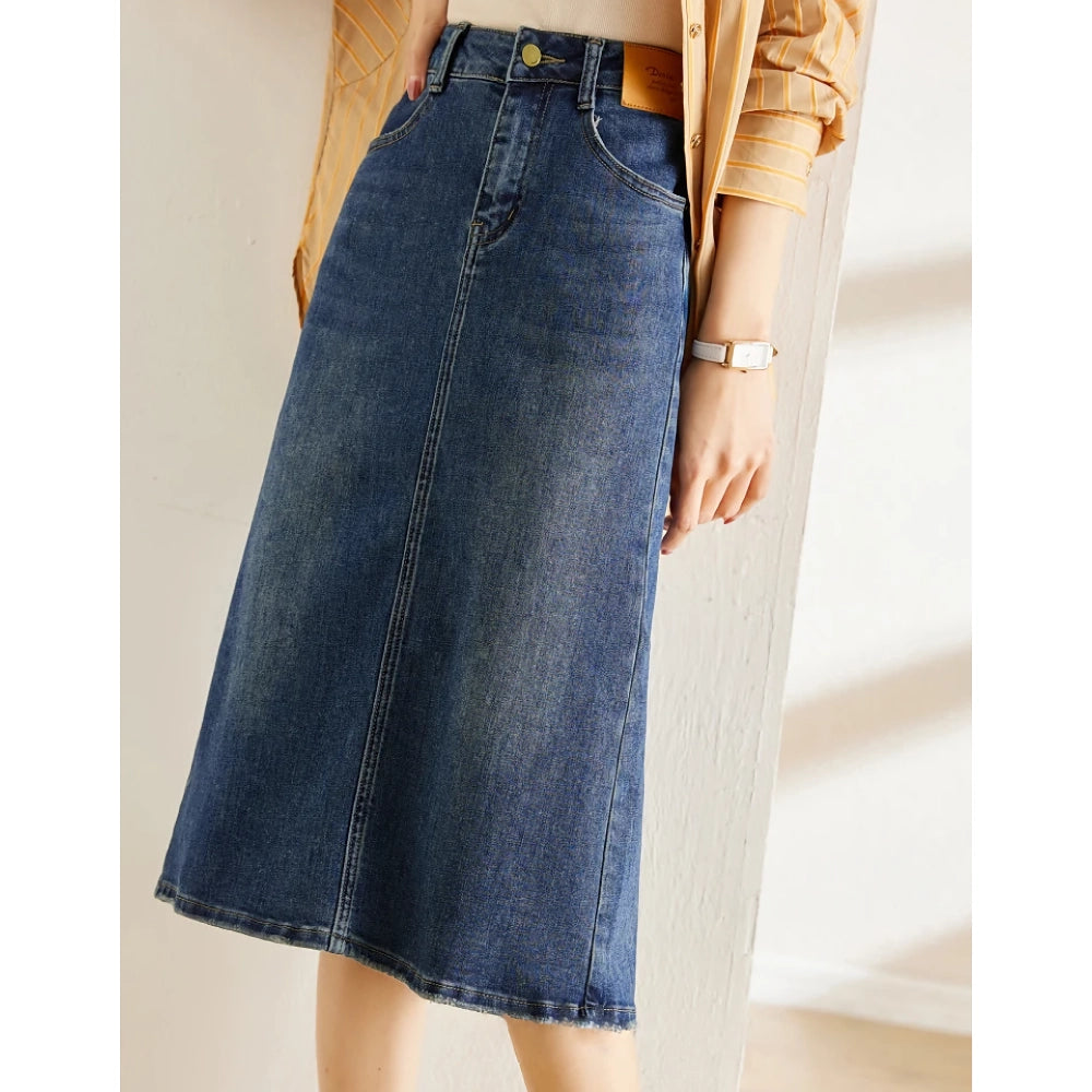 Korean Style Split Denim Skirt