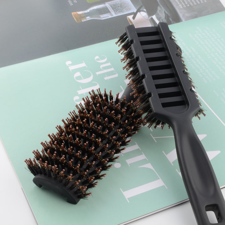 Black Detangling Pompadour Hair Brush with Long Handle