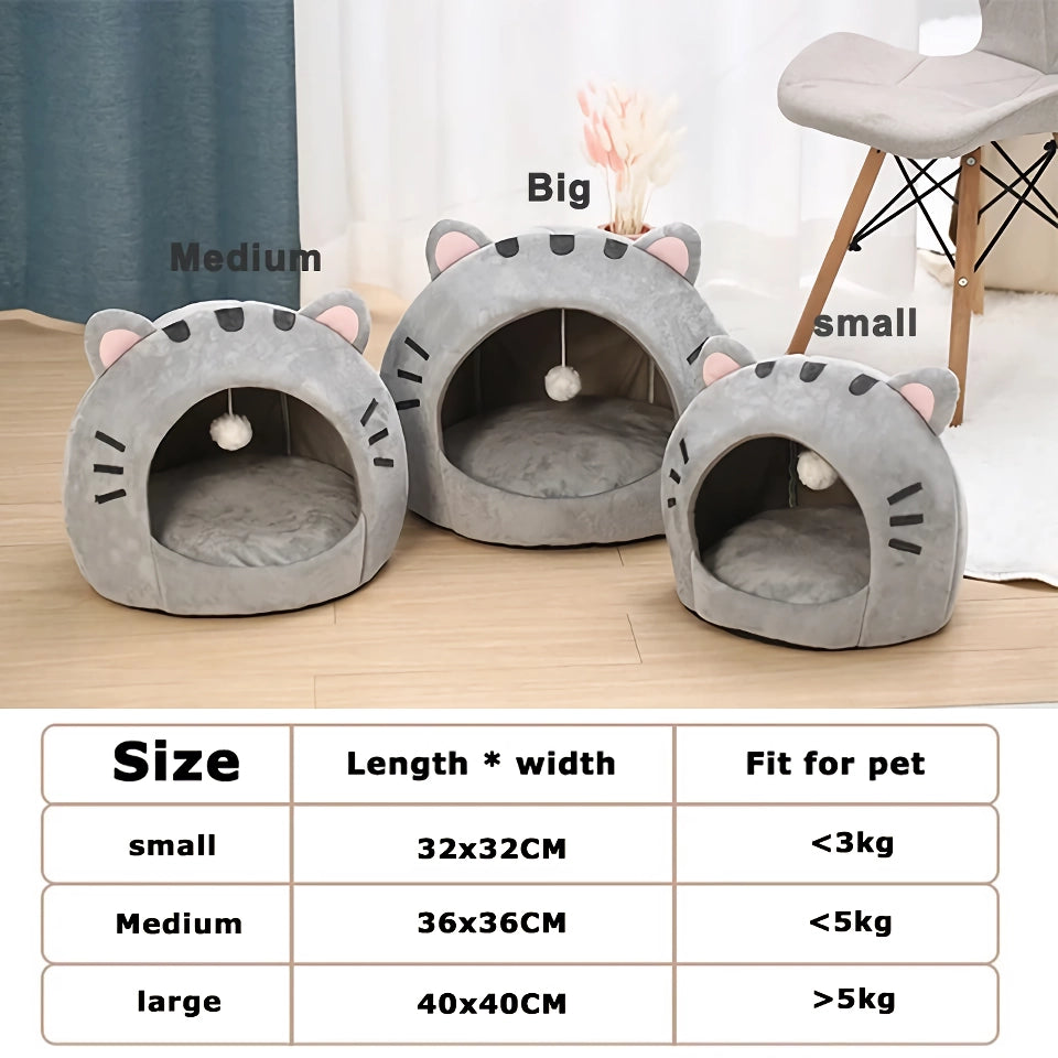 Cozy Cat Bed Cave – Soft and Warm Pet House for Cats and Small Dogs