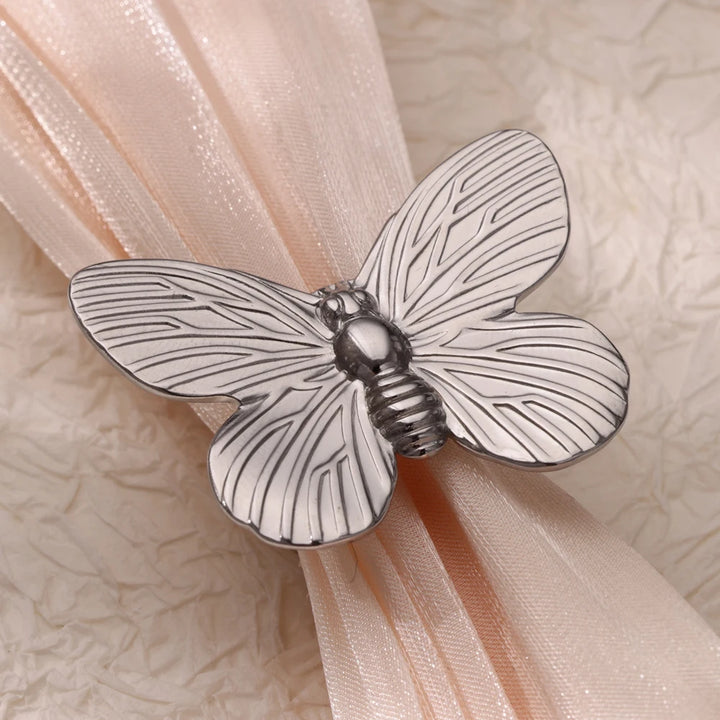 Vintage Butterfly Stainless Steel Rings – Elegant Couple Jewelry