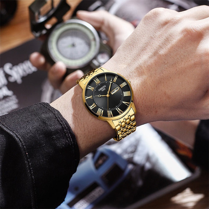 Men's Fashion Simple Steel Belt Quartz Watch