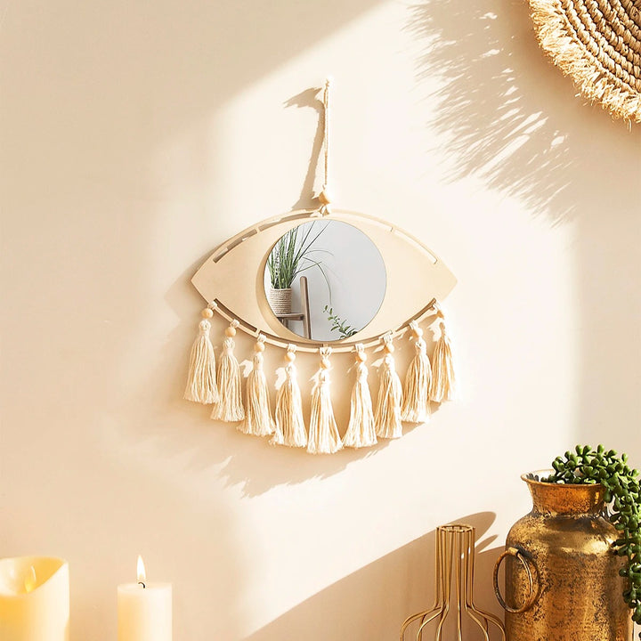 Boho Macrame Eye Mirror Wall Decor