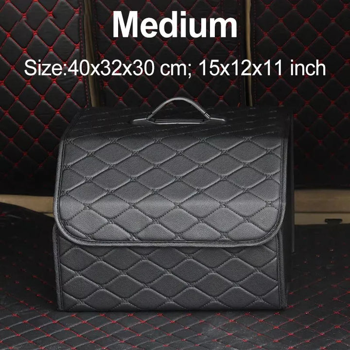 Collapsible Leather Car Trunk Organizer