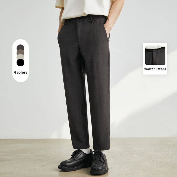 Ankle-length Thin Slim-fitting Small Straight Casual Suit Pants