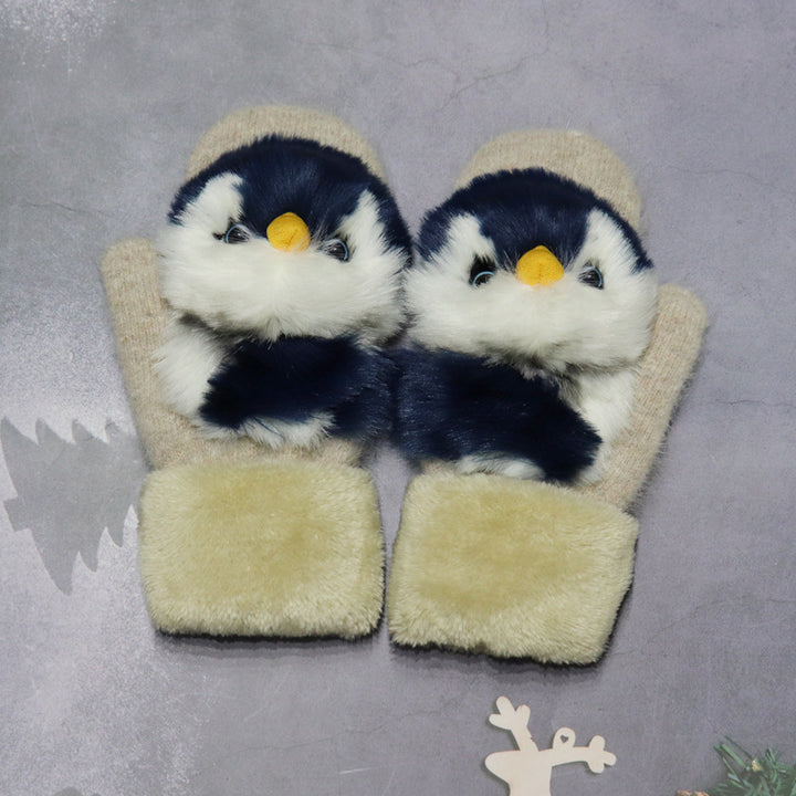 Winter Women's Plush Cartoon Animal Gloves