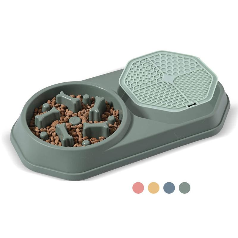 2-in-1 Slow Feeder Dog Bowl and Lick Mat