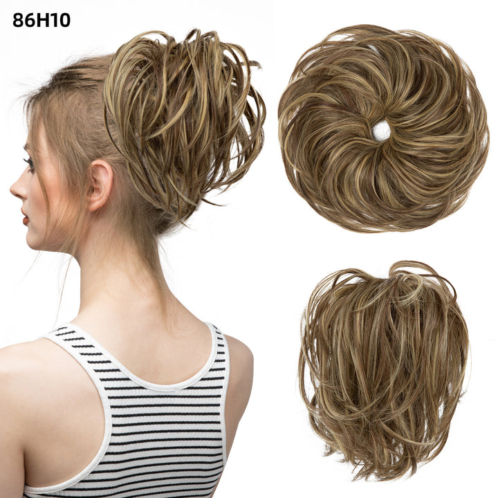 Bud Bun Artificial Hair Bun Natural Fluffy Long Beard Curly Hair Bun Lazy Updo Chignon