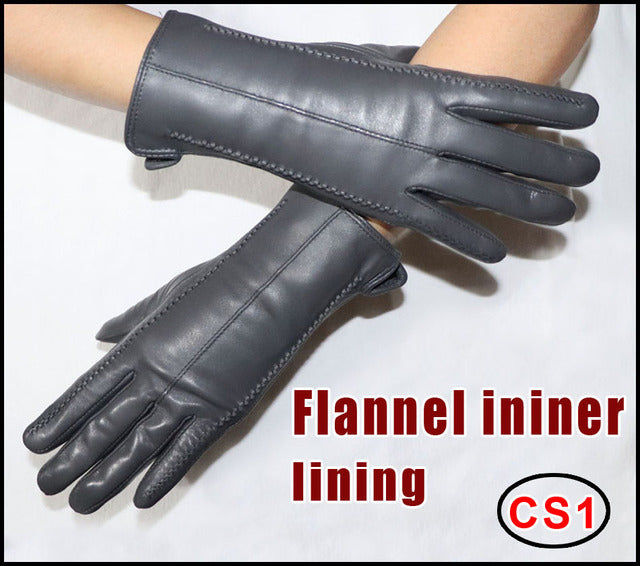 Women's Sheepskin Gloves Winter Warmth Plus Velvet Short Thi