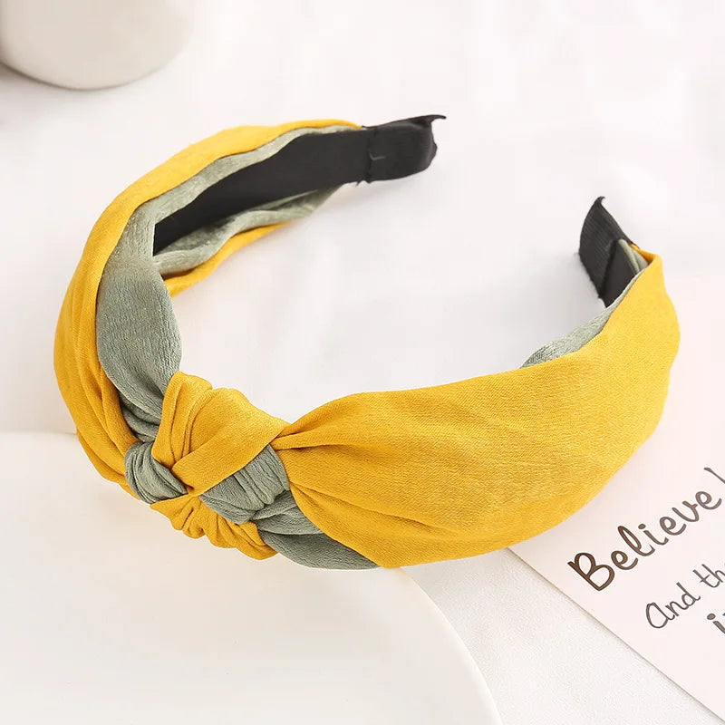 Elegant Cross Bow Patchwork Elastic Headband