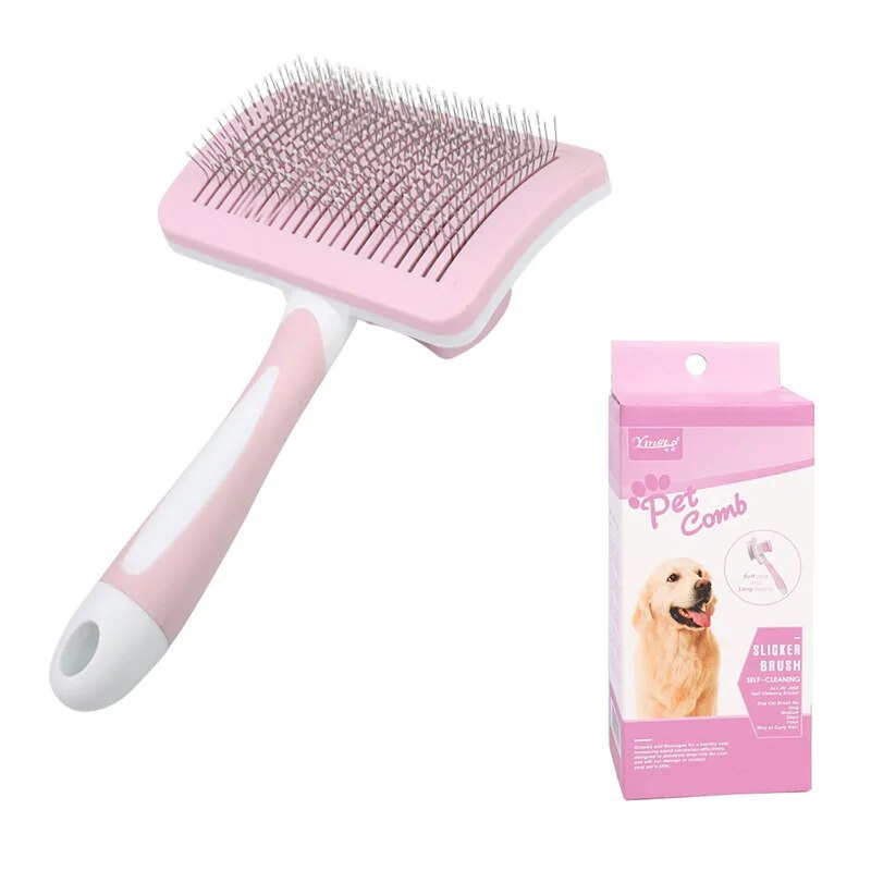 Self-Cleaning Cat Brush Pet Hair Comb: Grooming Essential for Happy Pets