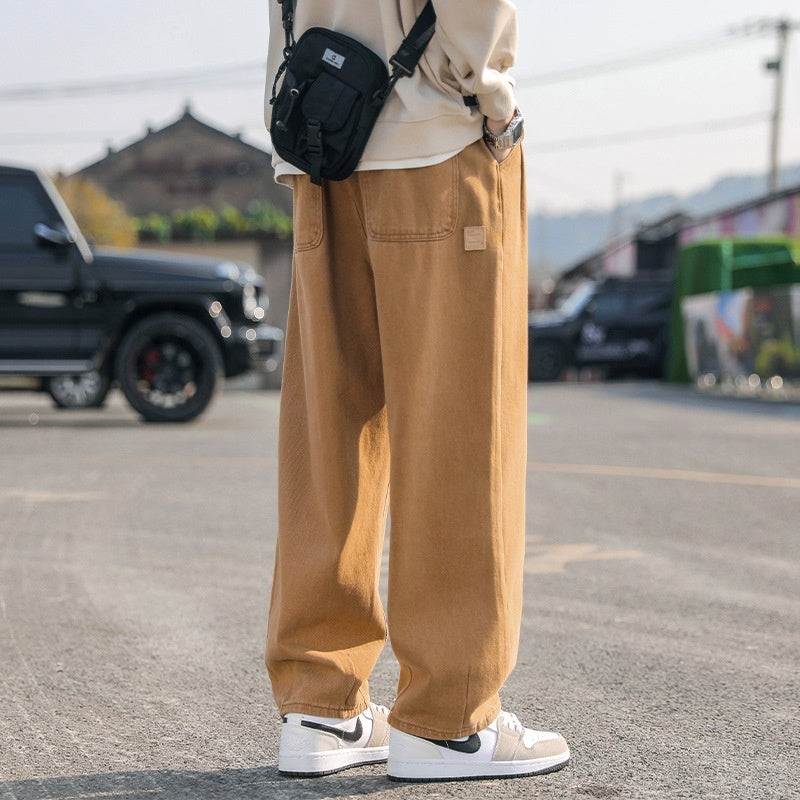 Men's Loose Cargo Pants Straight Casual Trousers