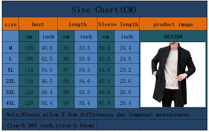 Autumn And Winter New Thick Woolen Men's Coat