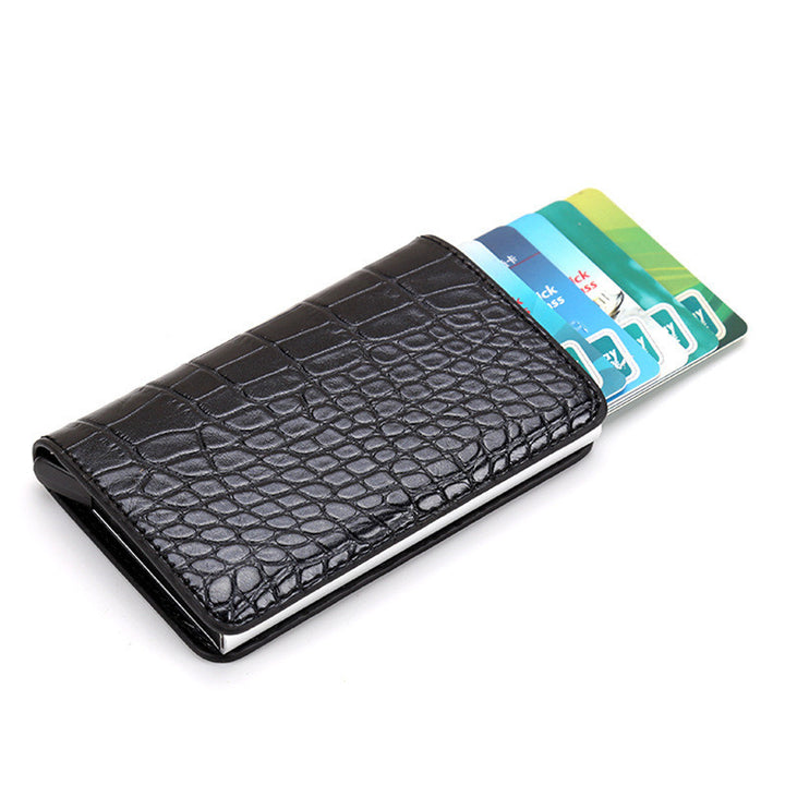 Automatic Eject Card Box Metal Aluminum Alloy Anti-theft Swipe Wallet Card Box Card For Men And Women