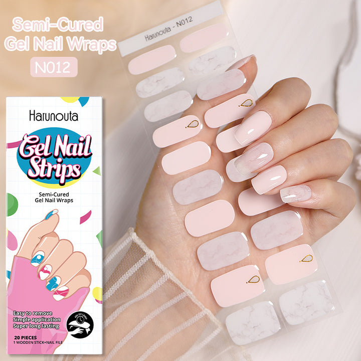 Japanese Style Nail Beauty Gel Stickers Semi-curing French Gel