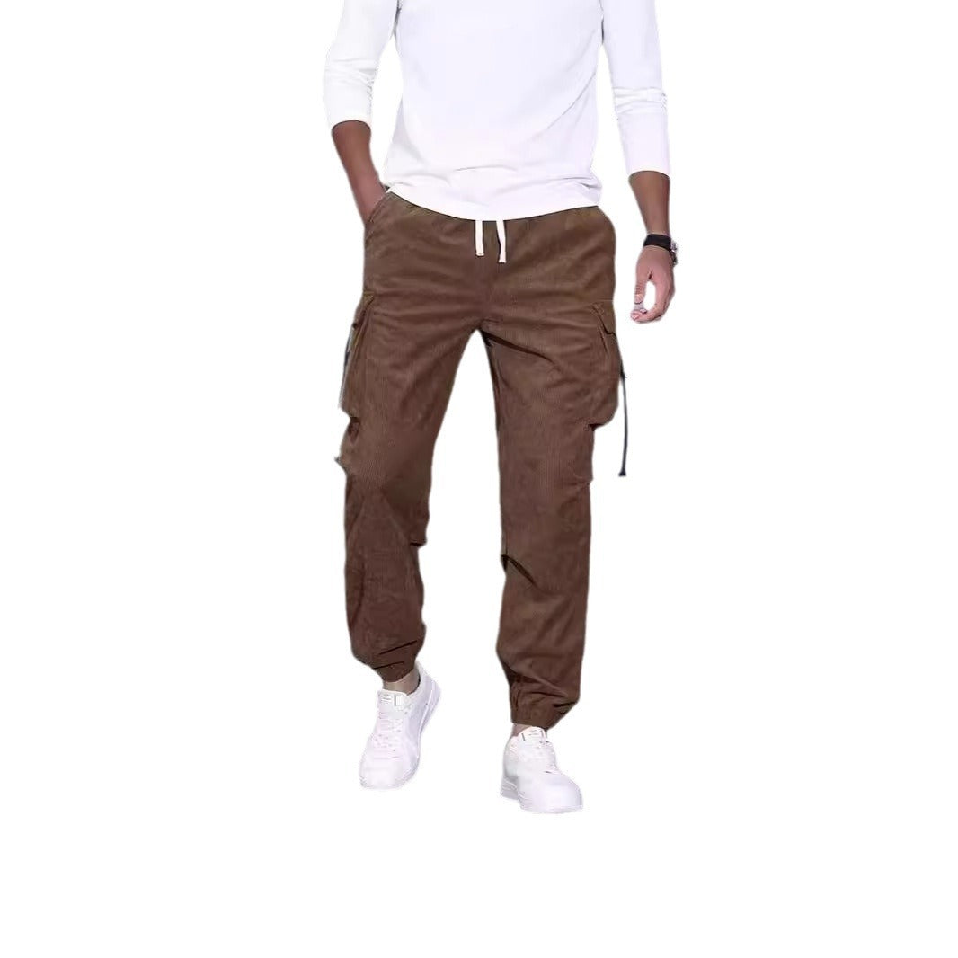 Corduroy Overalls Men's Ankle-tied Loose Casual Trousers