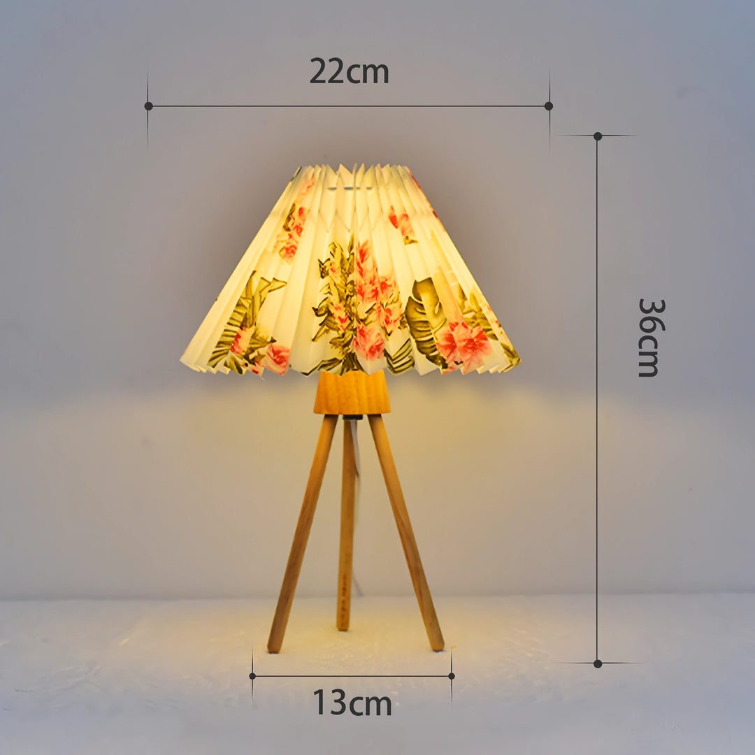 Wood USB Table Lamp with Adjustable Brightness for Bedside and Desk