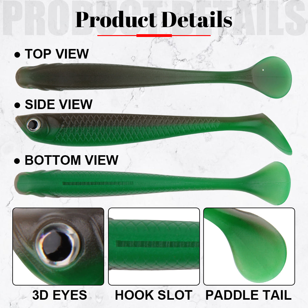 Soft Paddle Tail Swimbaits Fishing Lure Set