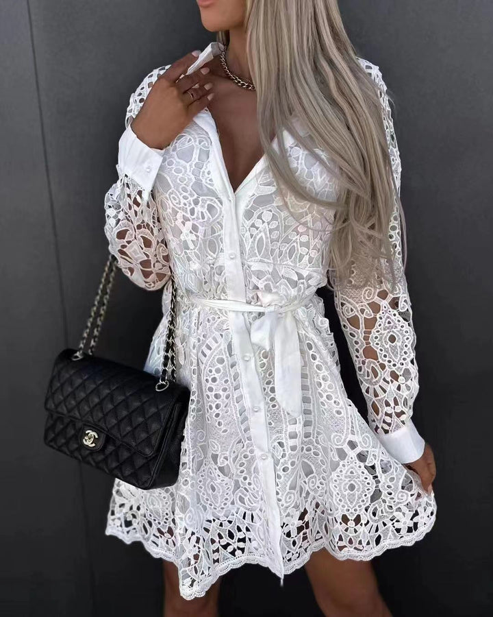 Fashion Temperament Lace Mini Lace Dress