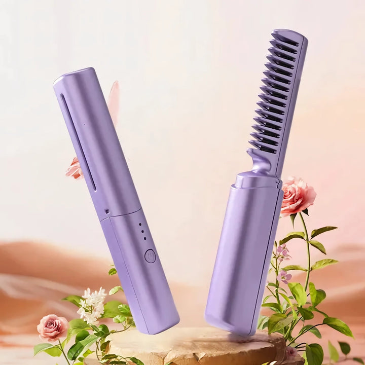 Electric Hot Comb Hair Straightener with Negative Ion Anti-Scald Technology