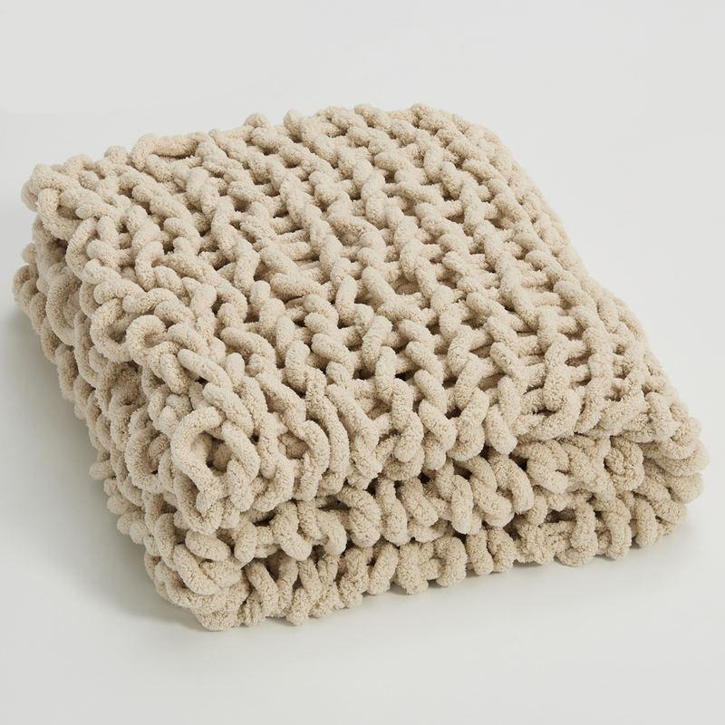 Cozy Chenille Chunky Knit Blanket Throw