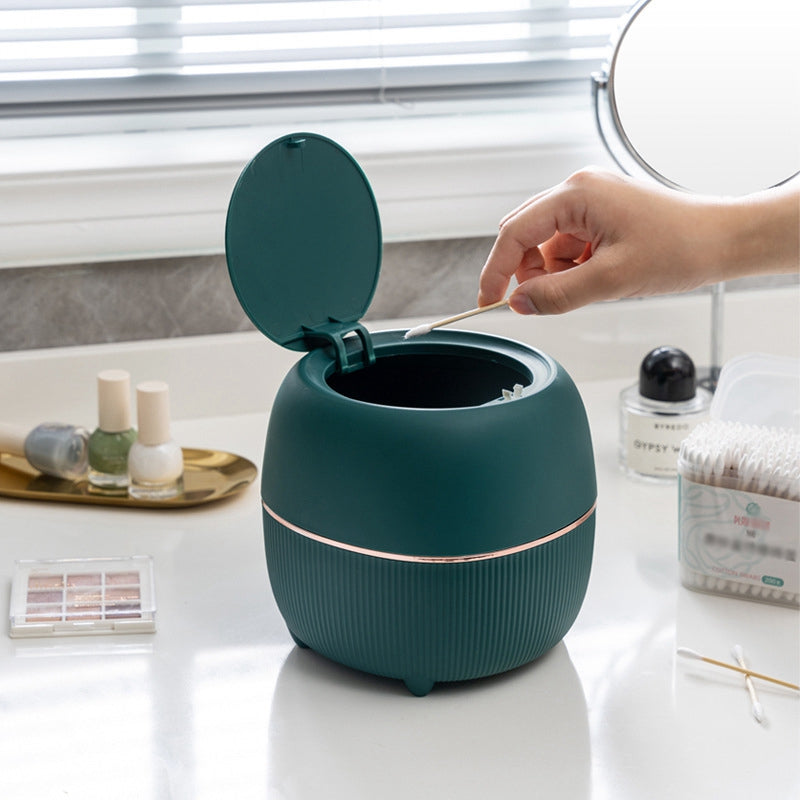 Luxury Mini Desktop Trash Can - Eco-Friendly Round Waste Bin