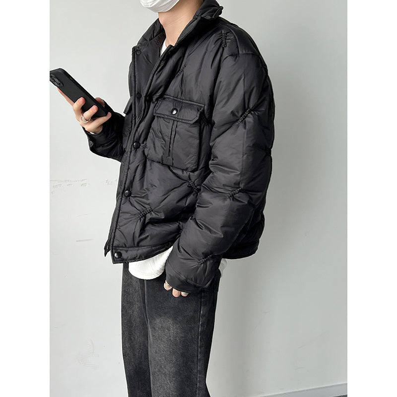 Fashion Everything Personality Small Fragrant Wind Cotton-padded Jacket Temperament Black Coat