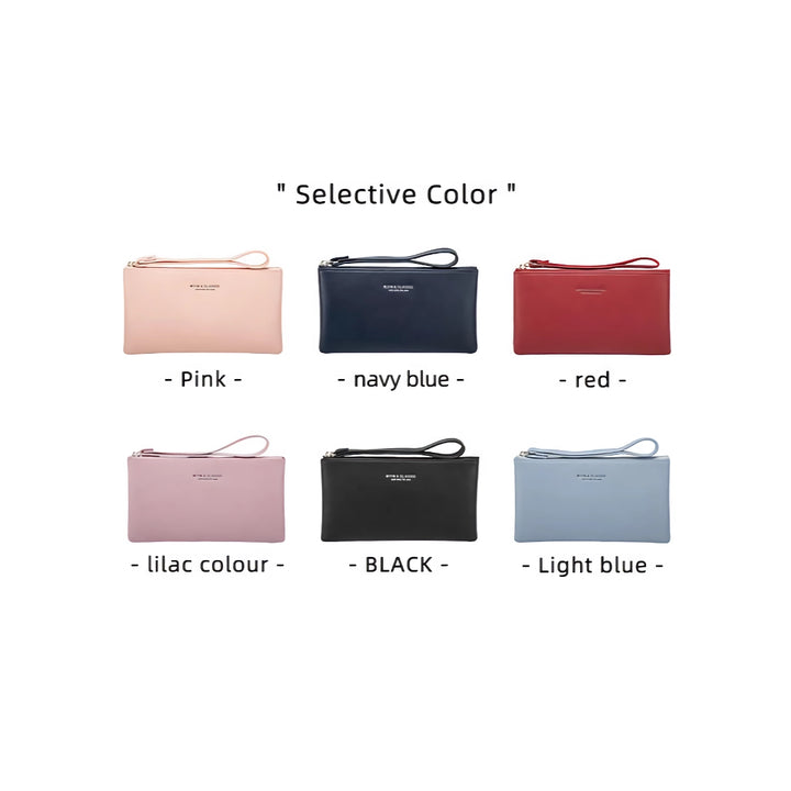 Simple Fashion Long PU Leather Wallet with Large Capacity Zipper