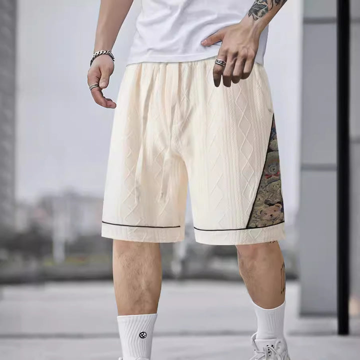 Casual Jacquard Color Matching Shorts