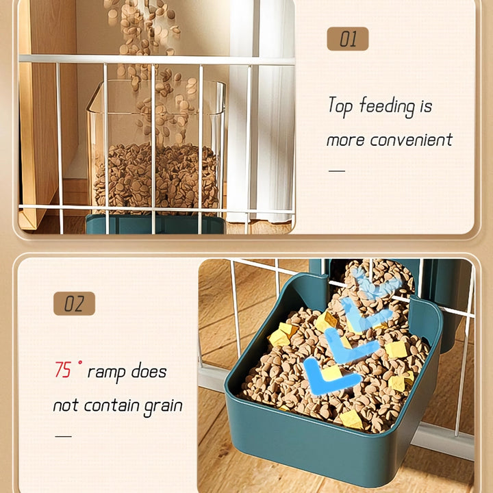 Automatic Cage Hanging Feeder & Water Dispenser for Pets