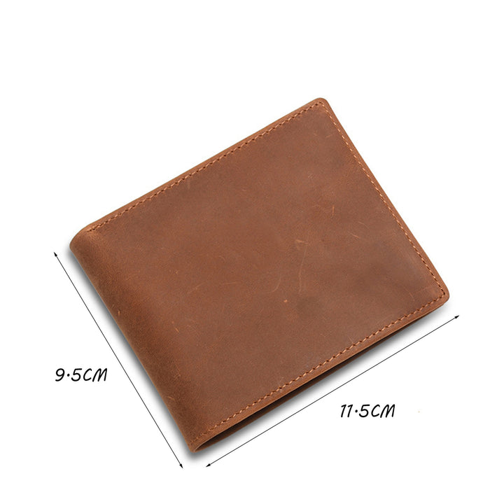 Men's Leather Laser Carving Letter Wallet