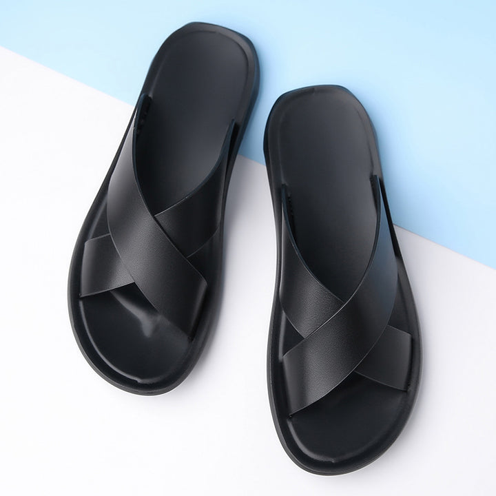 Men's Leather Summer Casual Slippers