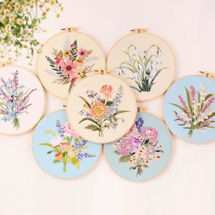 DIY Floral Embroidery Kit for Beginners