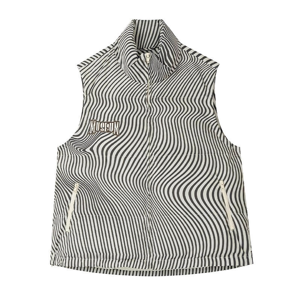 Striped Detachable Down Vest for Autumn/Winter